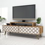 Hanah Home Soporte TV moderno y elegante, Nogal y Blanco, Ancho 140 cm
